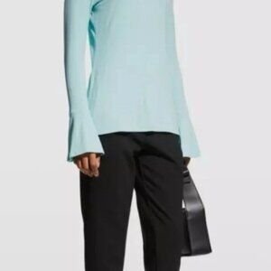 Capsule 121 Blue Ruffle Flare Long Sleeve In Seaglass Top Size XS $130